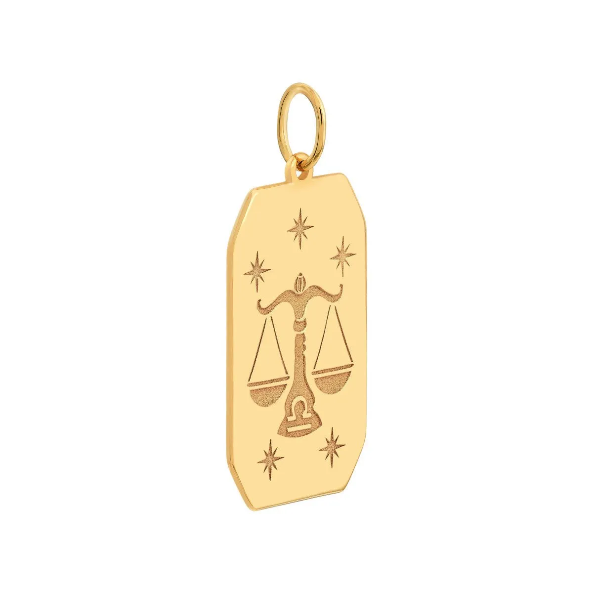 14K Yellow Gold Libra Engraved Pendant