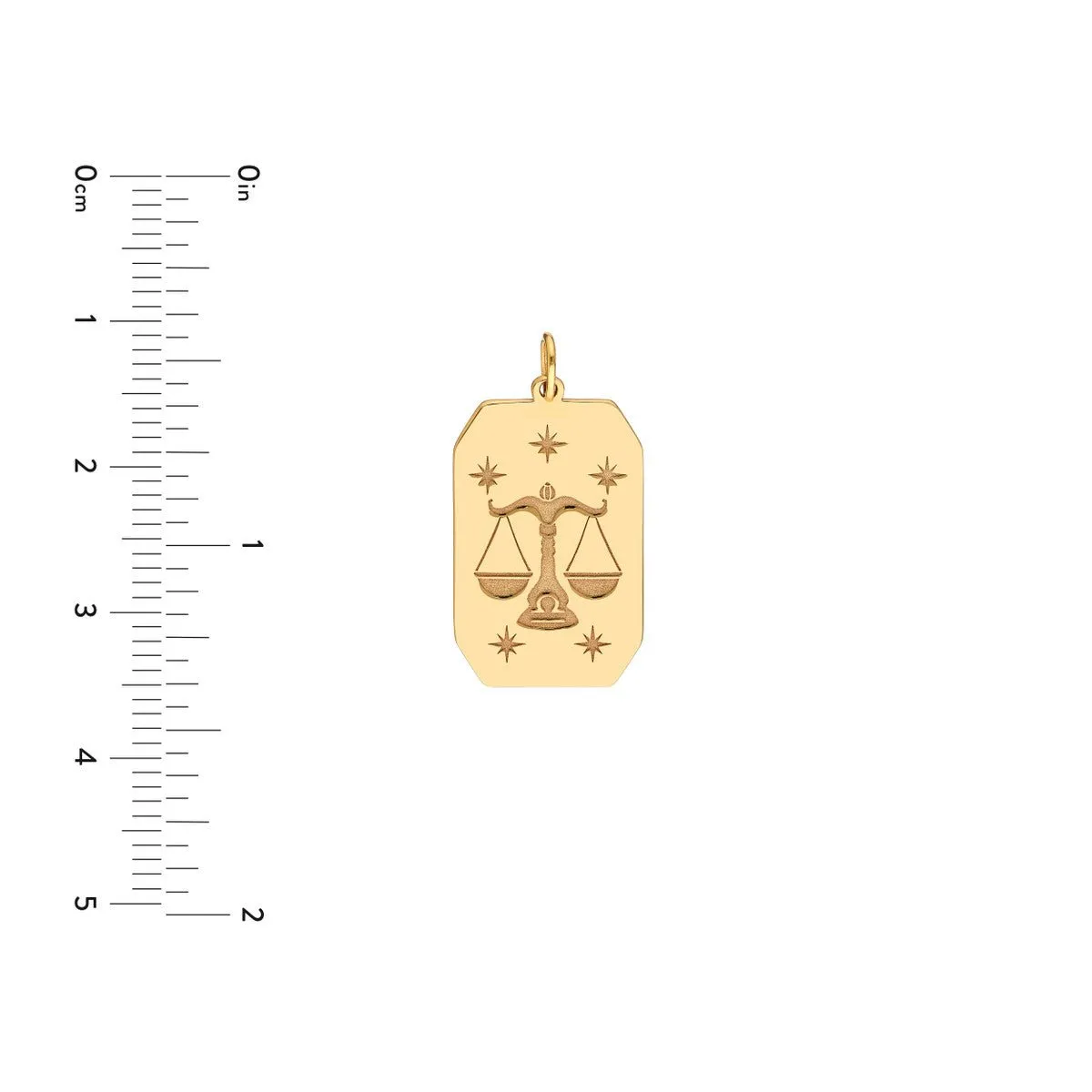 14K Yellow Gold Libra Engraved Pendant