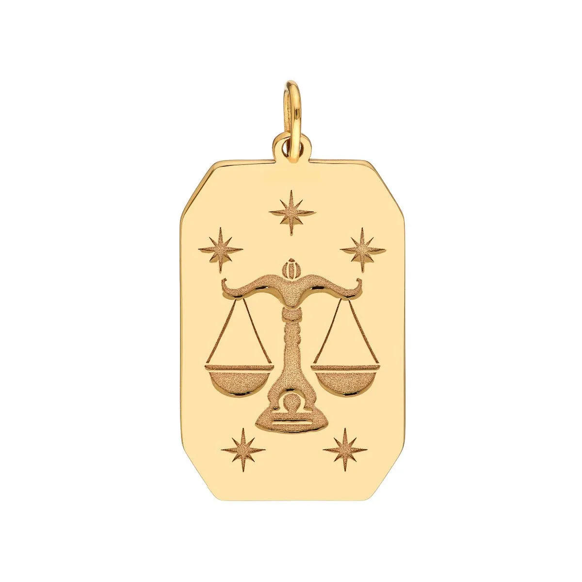 14K Yellow Gold Libra Engraved Pendant