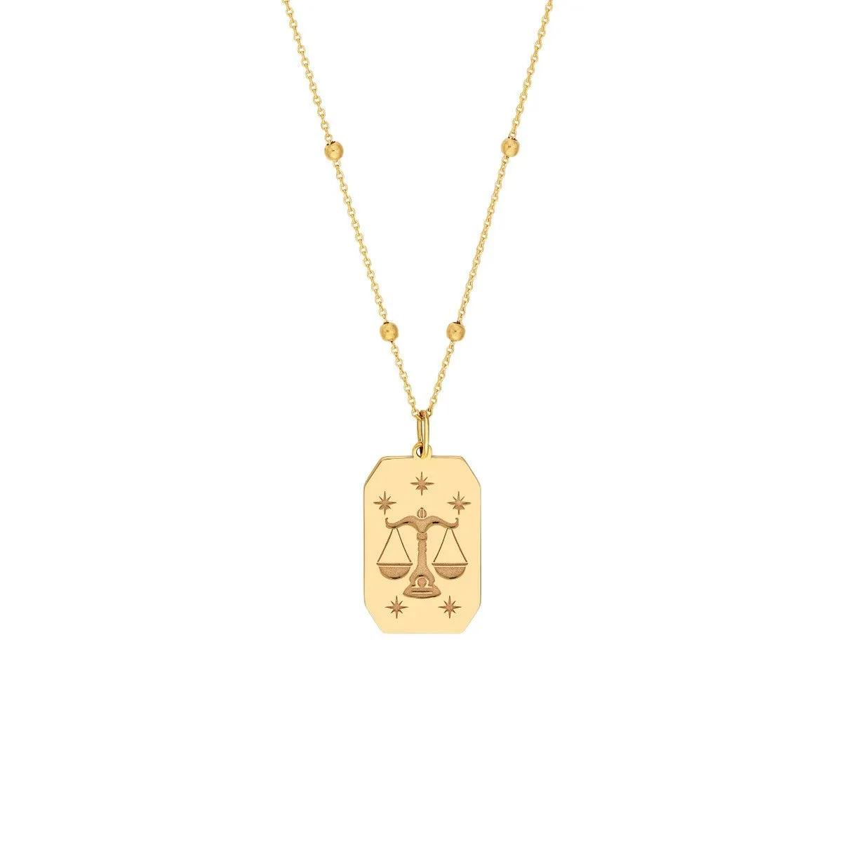 14K Yellow Gold Libra Engraved Pendant