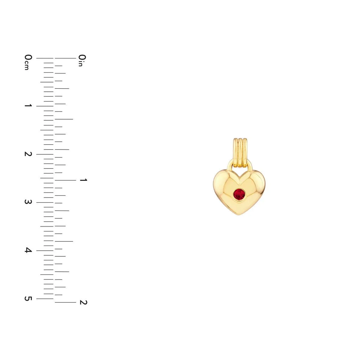 14K Yellow Gold Ruby Heart Pendant