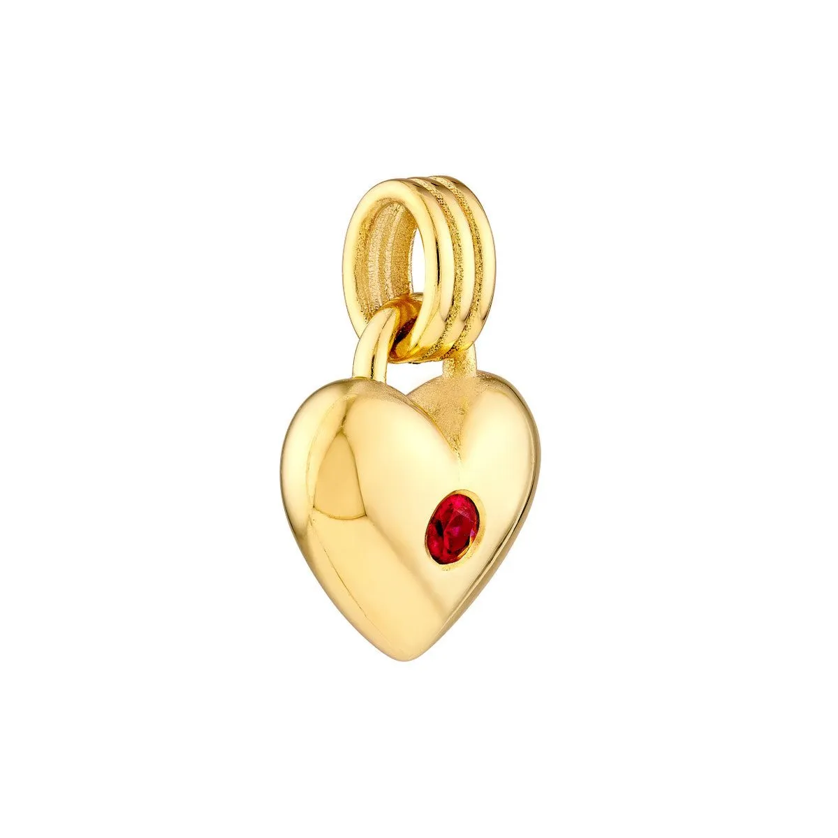 14K Yellow Gold Ruby Heart Pendant
