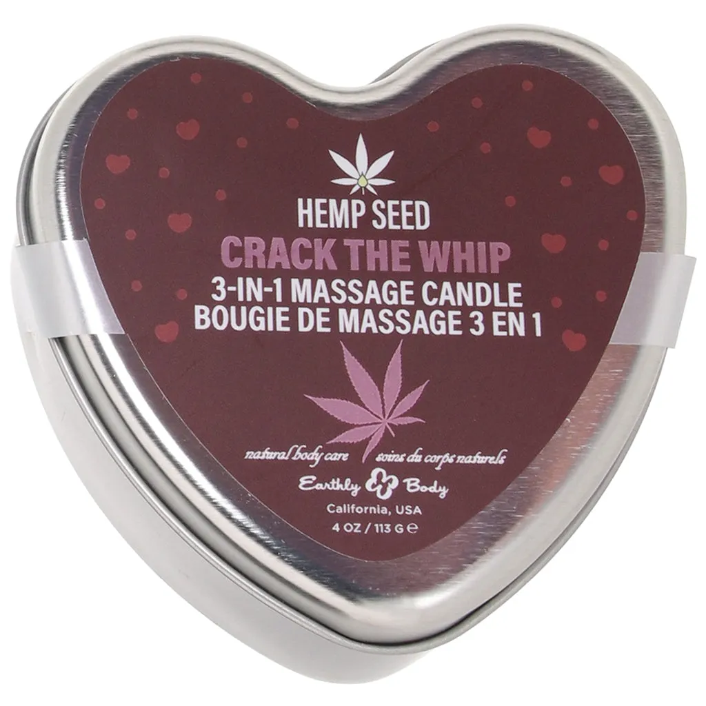 3-in-1 Massage Heart Candle 4oz/113g in Crack The Whip