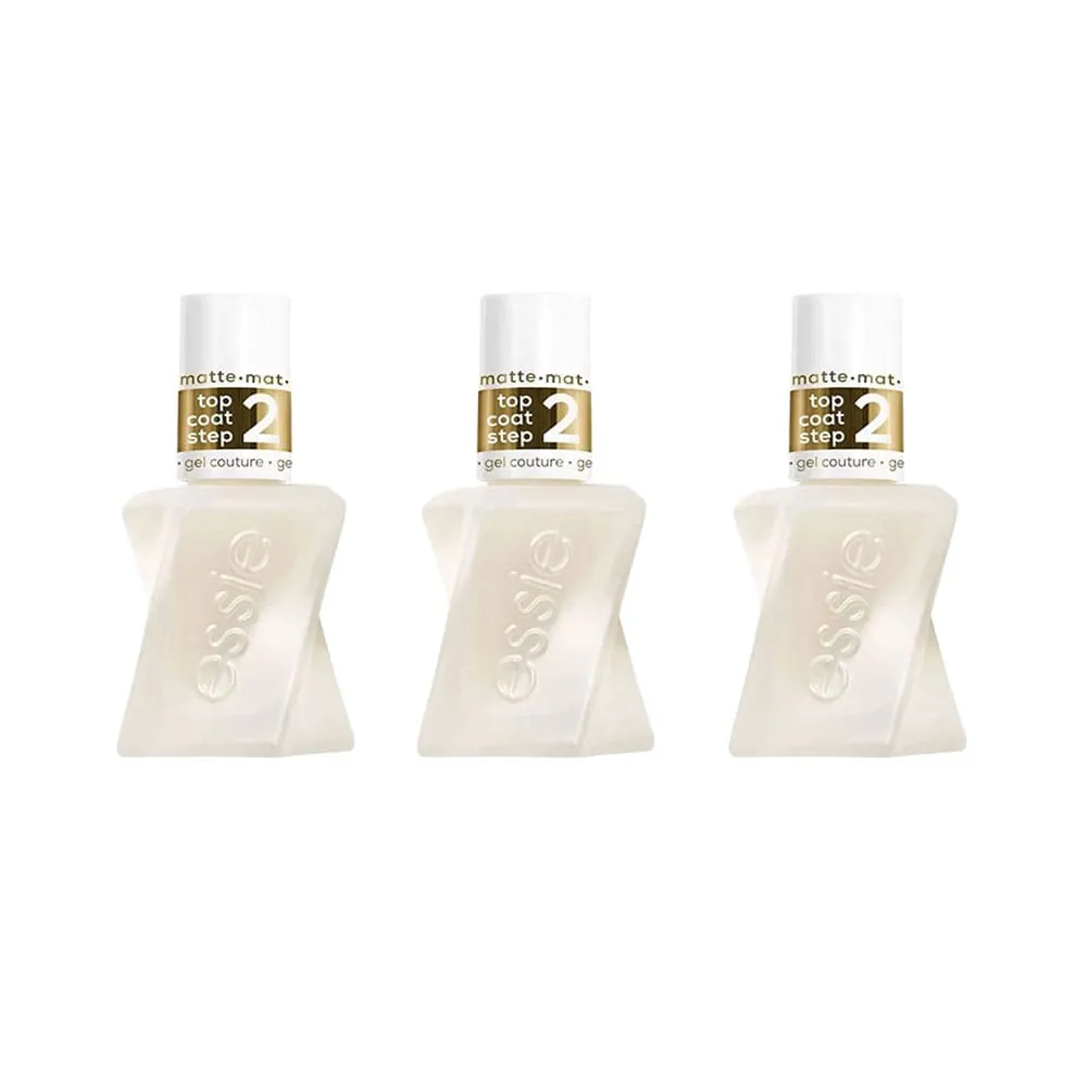 3x Essie Gel Couture Matte Top Coat 13.5ml