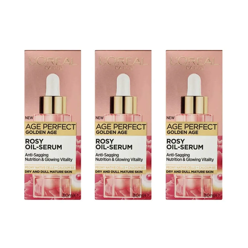 3x L'Oreal Age Perfect Golden Age Rosy Oil Serum 30ml