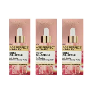 3x L'Oreal Age Perfect Golden Age Rosy Oil Serum 30ml