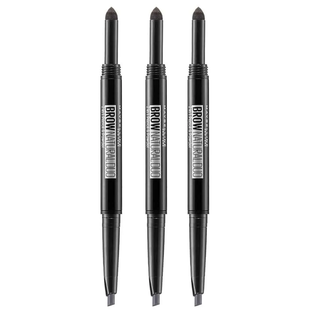 3x Maybelline Brow Natural Duo Grey Brown