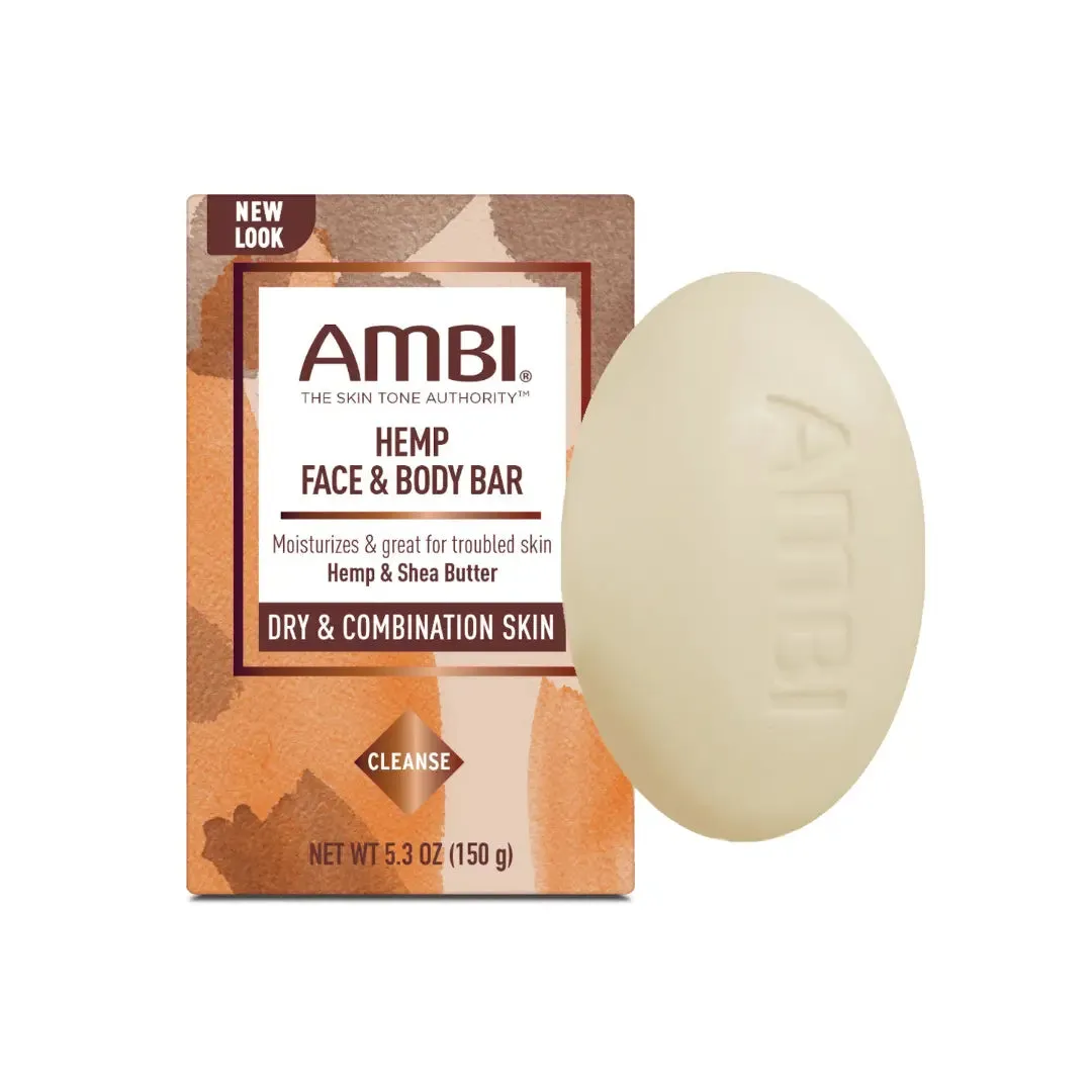 AMBI Hemp Face & Body Bar for Dry & Combination Skin - 5.3 oz