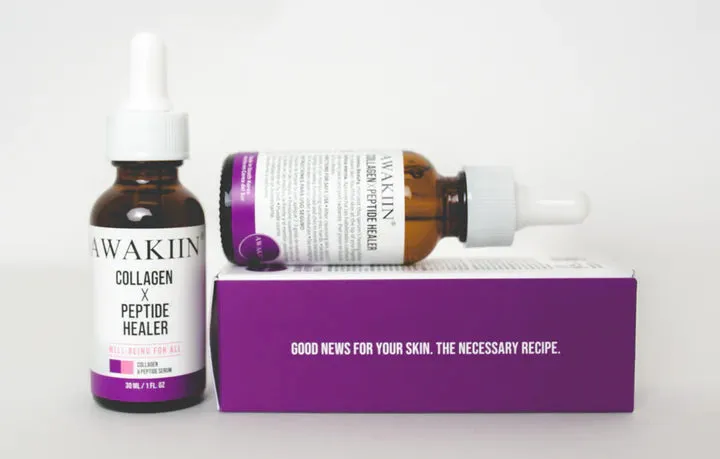 AWAKIIN Collagen x Peptide Skin Brightening Glowing Skin Dark Spot Corrector Face Serum - 1.0 oz