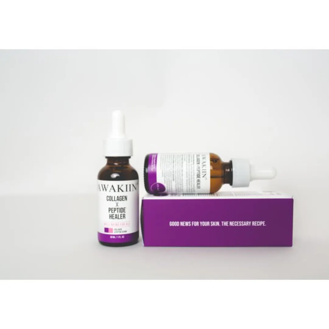 AWAKIIN Collagen x Peptide Skin Brightening Glowing Skin Dark Spot Corrector Face Serum - 1.0 oz