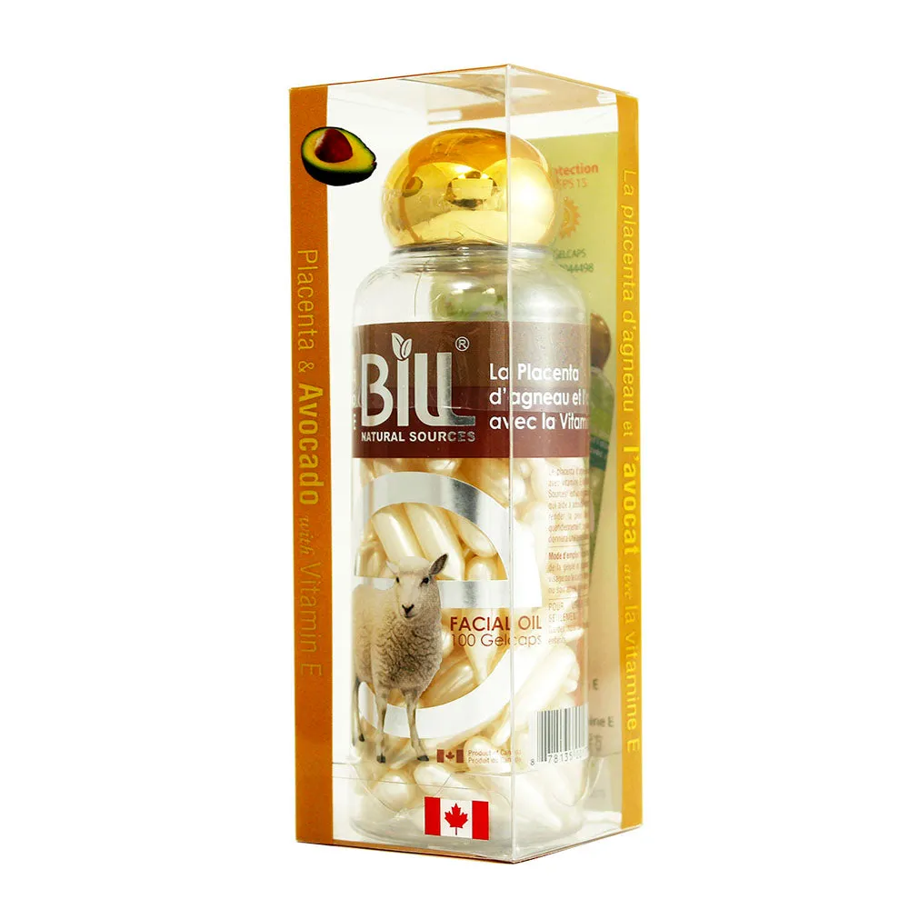 BILL Natural Sources® Lamb Placenta Facial Moisturizer with Avocado & Vitamin E Gelcaps