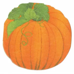 Caspari Pumpkin Die-Cut Paper Linen Party Napkins - 15 Per Package
