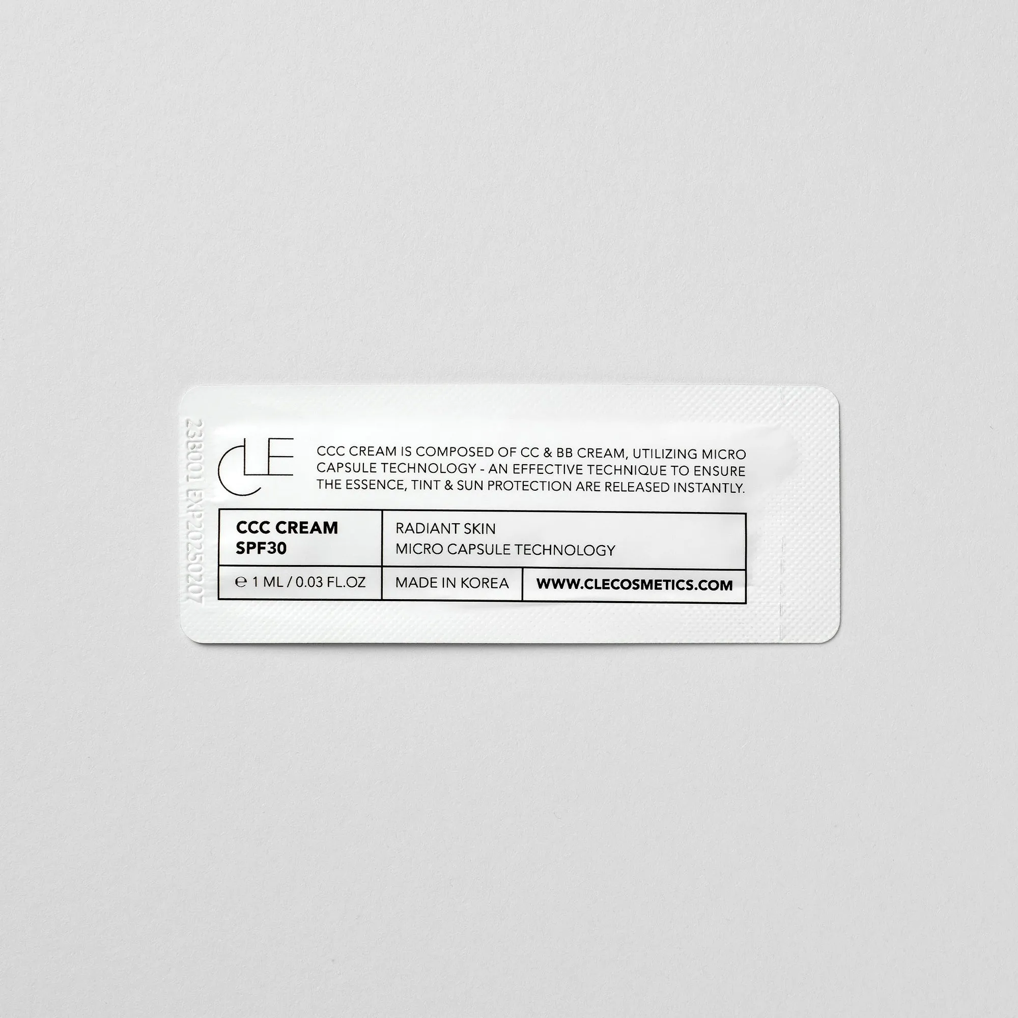 CCC CREAM SAMPLE SIZE