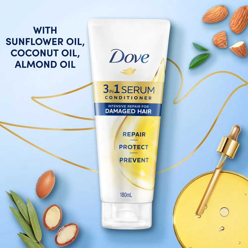 Dove 3-In-1 Serum Conditioner Intensive Repair For Damaged Hair 180ml