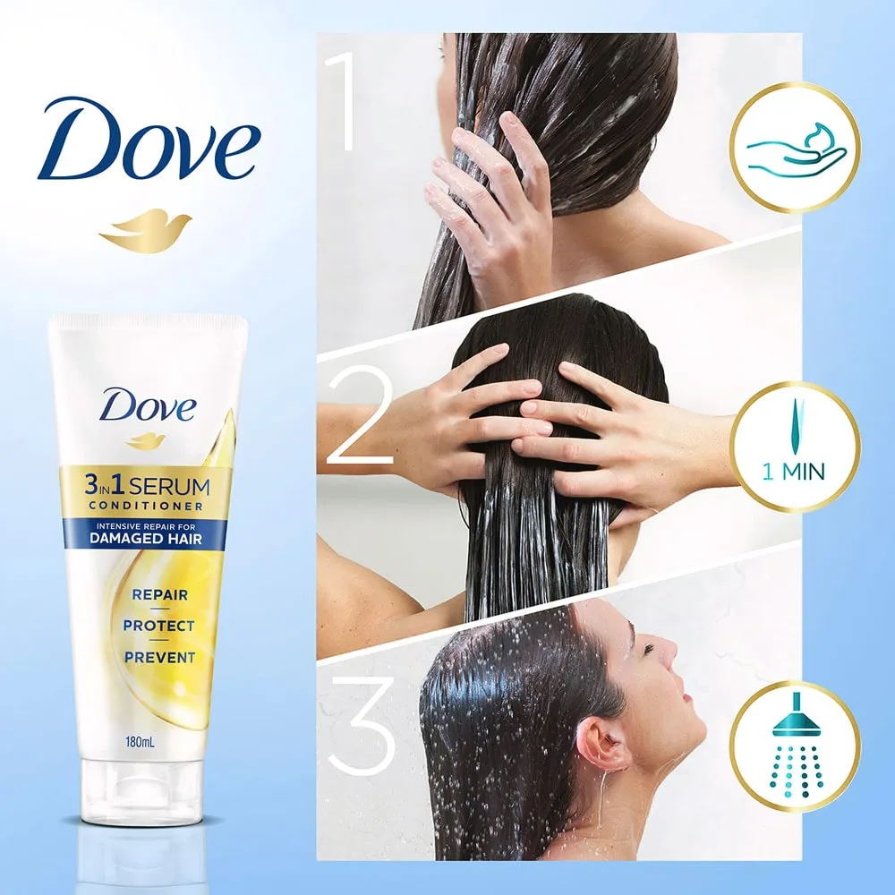 Dove 3-In-1 Serum Conditioner Intensive Repair For Damaged Hair 180ml
