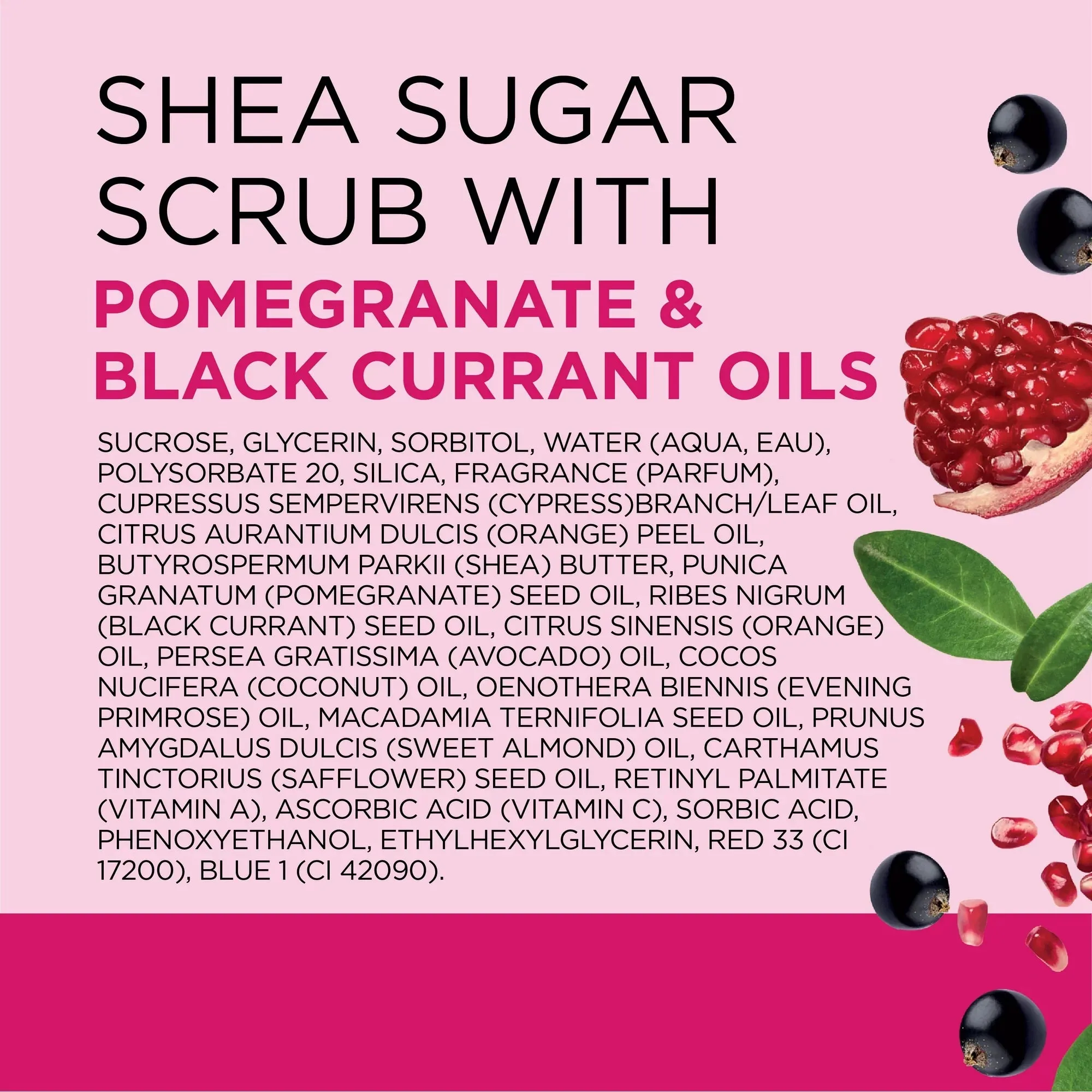 Dr. Teal's Shea Sugar Body Scrub Pomegranate & Black Current Essential Oils- 19 oz