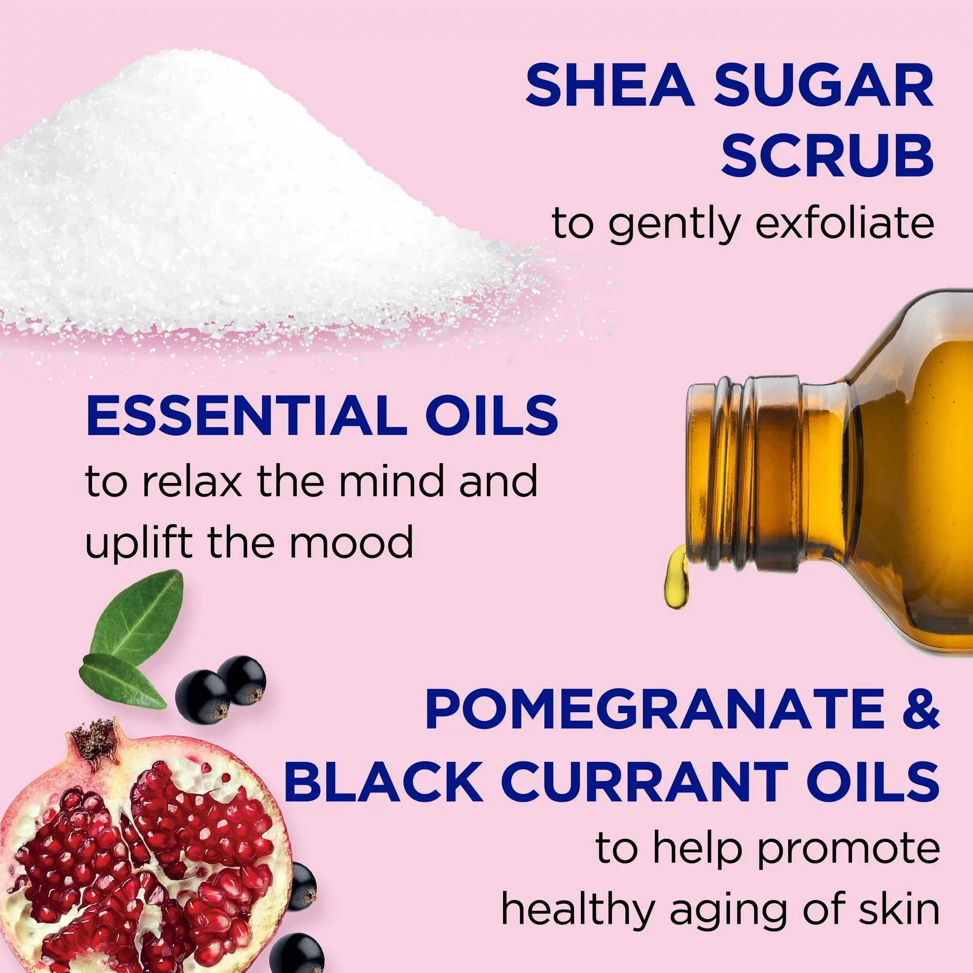 Dr. Teal's Shea Sugar Body Scrub Pomegranate & Black Current Essential Oils- 19 oz