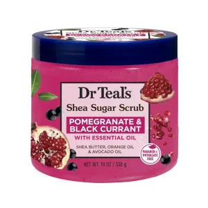 Dr. Teal's Shea Sugar Body Scrub Pomegranate & Black Current Essential Oils- 19 oz