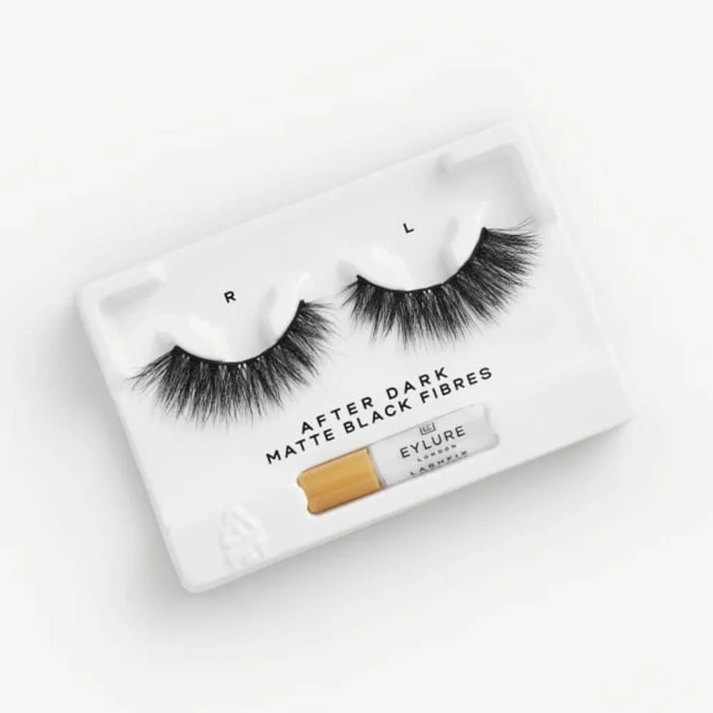 Eylure London Lashes Luxe Velvet Noir After Dark Matte Black Fibres