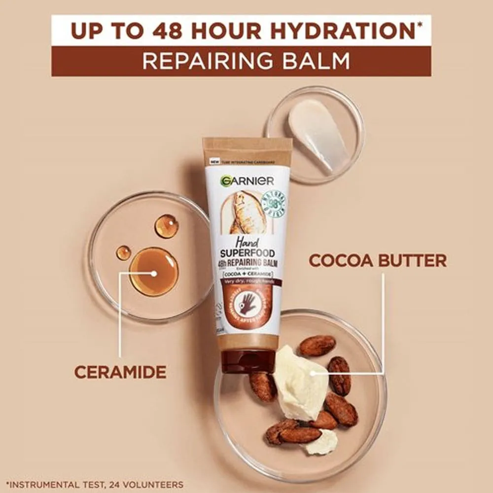 Garnier Hand Super Food Cocoa Ceramide 48hr Repairing Balm 75ml