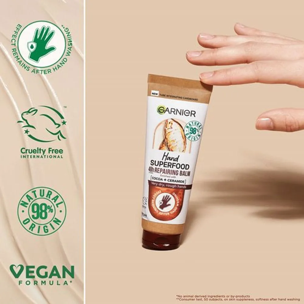 Garnier Hand Super Food Cocoa Ceramide 48hr Repairing Balm 75ml