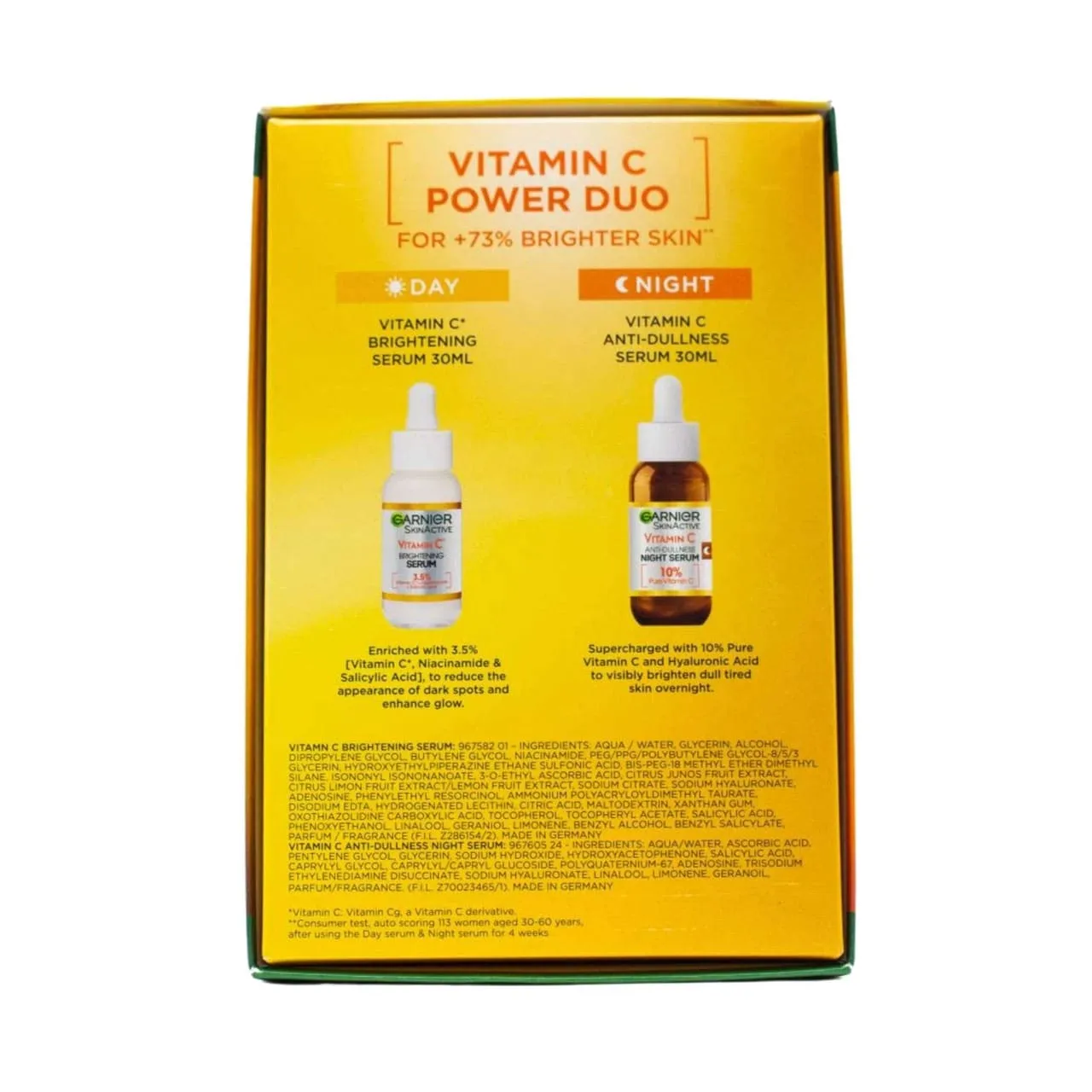 Garnier Vitamin C Power Duo Day Brightening Serum 30ml & Anti Dullness Night Serum 30ml
