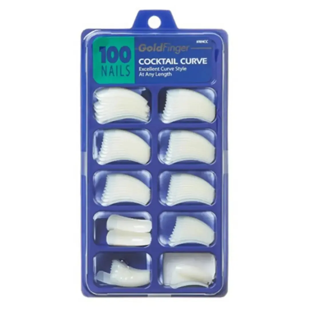 Gold Finger Cocktail Curve - 100 Nails