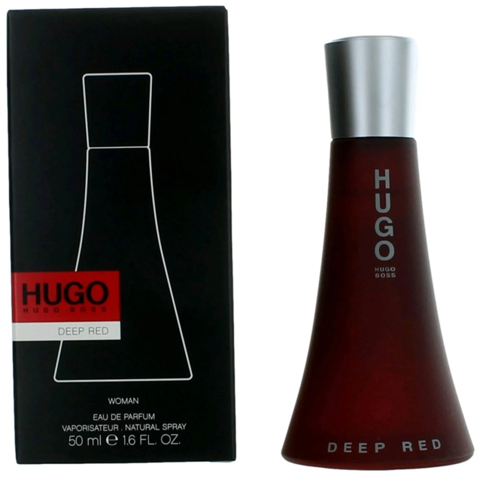 Hugo Boss Women's Eau De Parfum Spray - Deep Red Fruity and Floral Scent, 1.6 oz