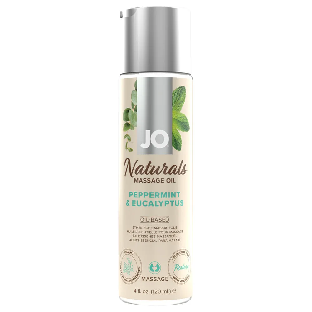JO Naturals Vegan Massage Oil - Peppermint & Eucalyptus