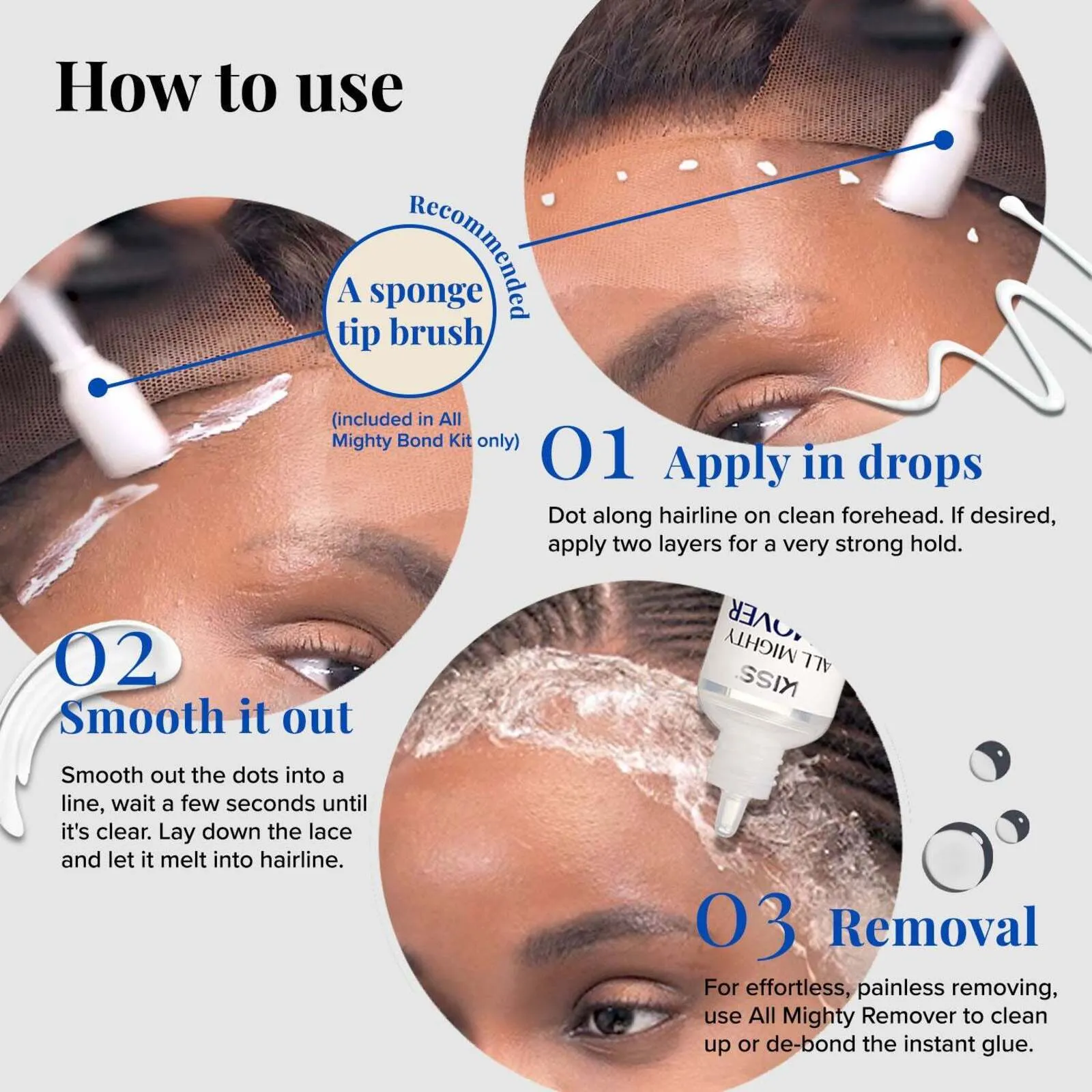 Kiss All Mighty Bond Kit - Lace Front Wig All in One Kit - [KAMBKIT01]