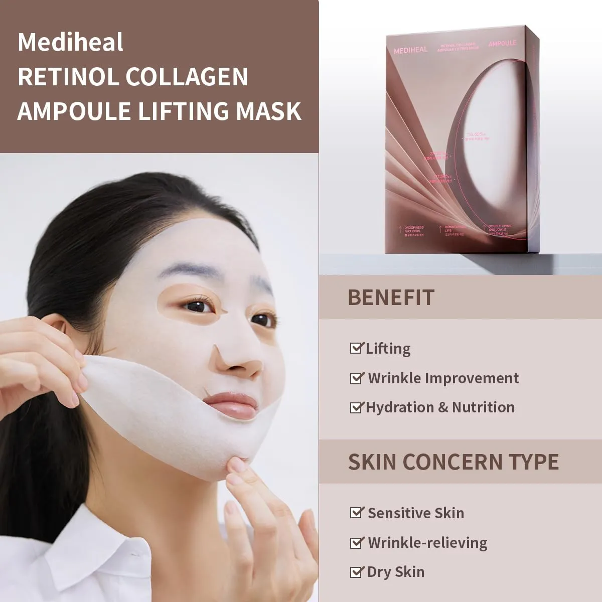 Mediheal Retinol Collagen Ampoule Lifting Mask 1Pc