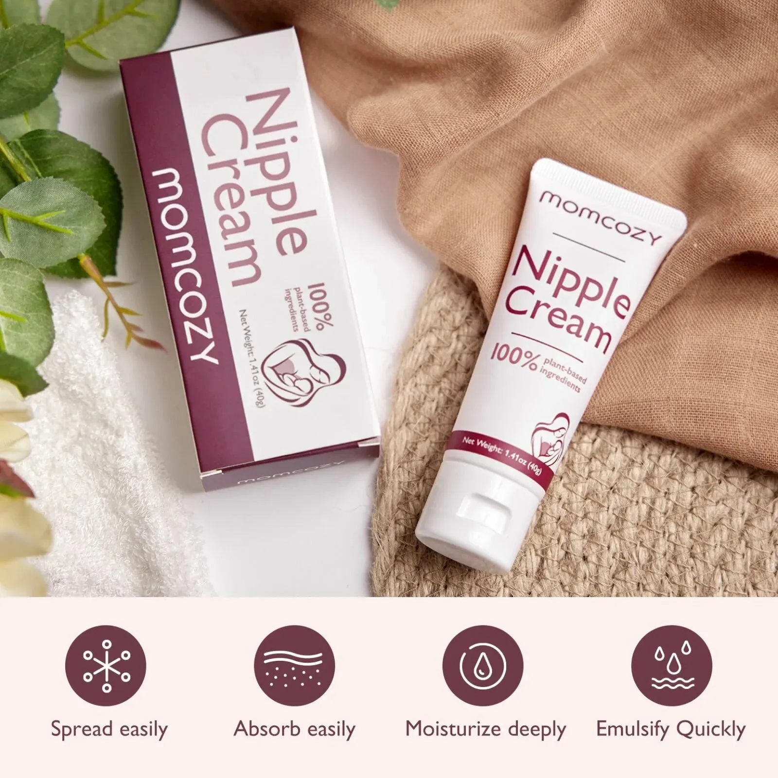 Momcozy 100% Natural Nipple Cream for Breastfeeding 40gr