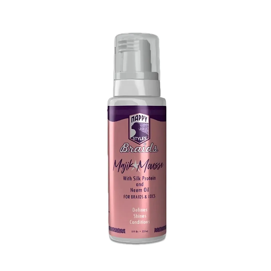 Nappy Styles Braids Majik Mousse with Silk Protein and Rice Water - 8 oz