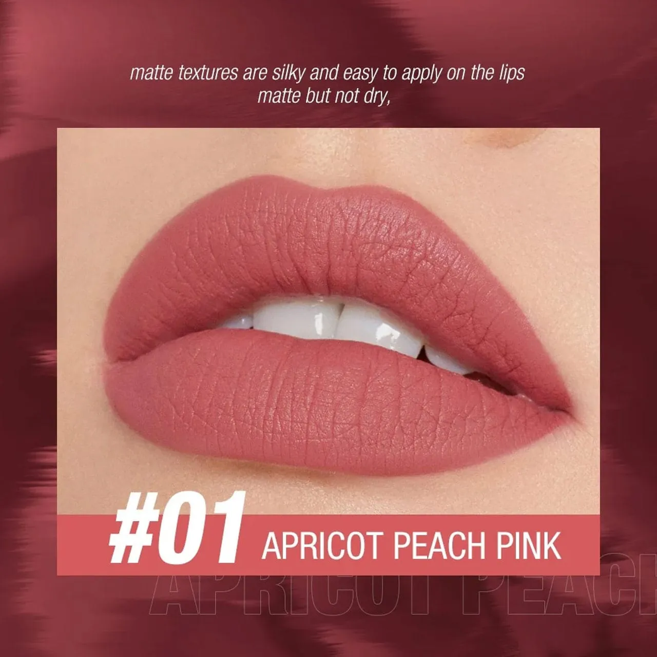 O.TWO.O High Energy Heavy Mist Matte Lip Glaze 01 Apricot Peach Pink