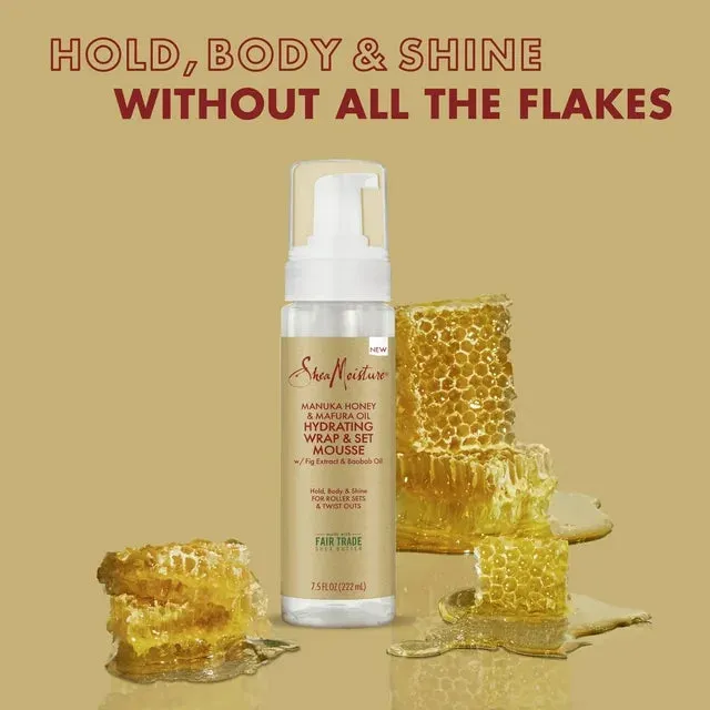 SheaMoisture Hydrating Wrap & Set Mousse for Hold & Shine Manuka Honey & Mafura Oil - 7.5 oz