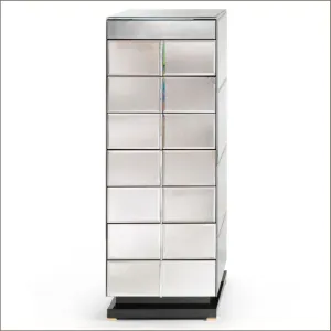Stylish Art Deco Style Venetian Mirrored Chest Of Drawers