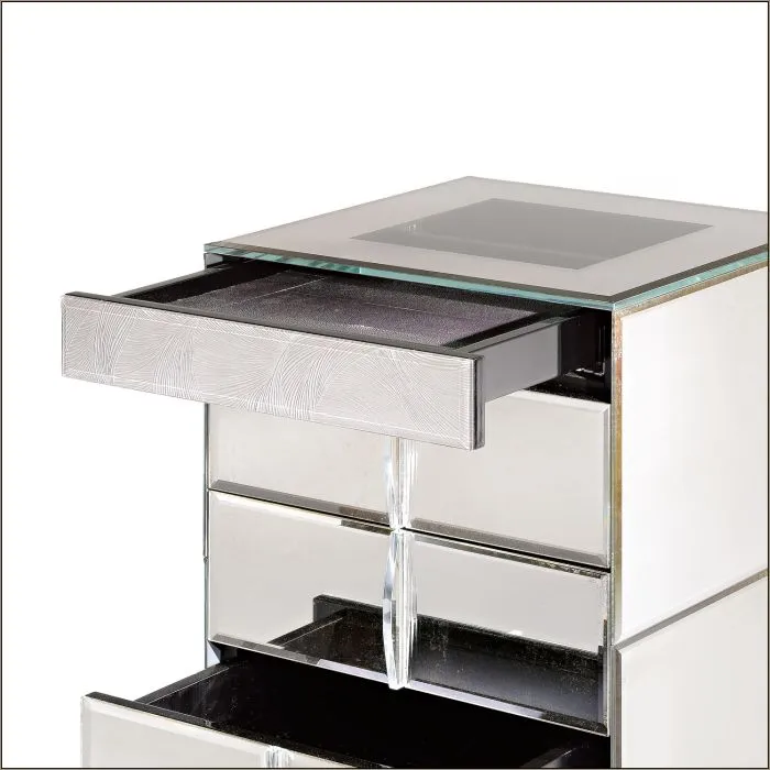 Stylish Art Deco Style Venetian Mirrored Chest Of Drawers