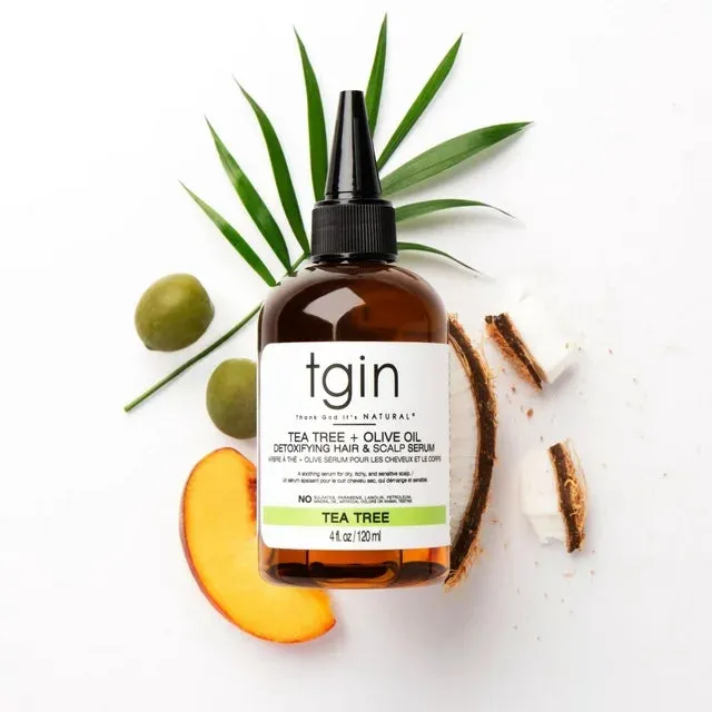 TGIN Tea Tree   Olive Oil Detoxifying Hair & Scalp Serum - 4 oz