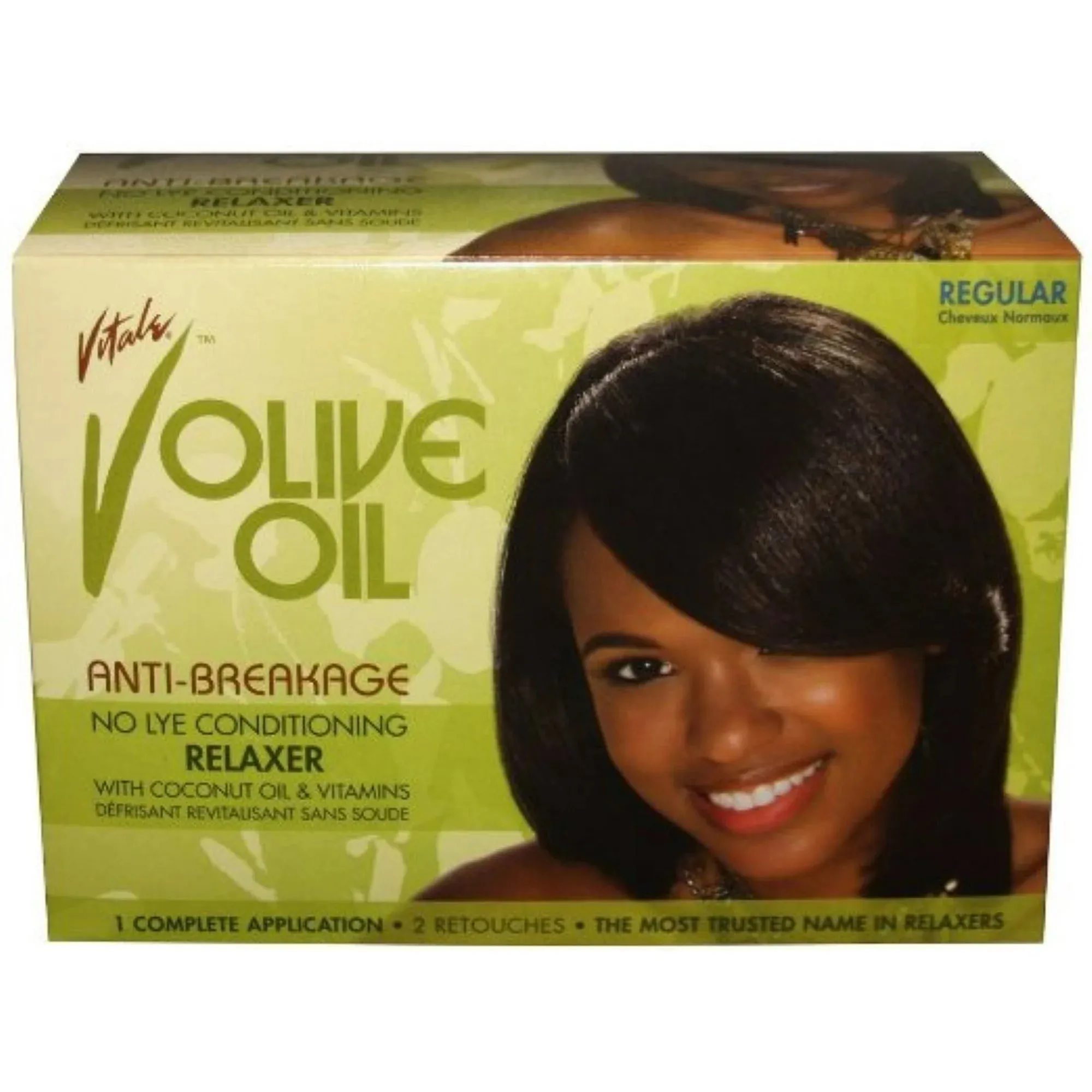 Vitale Olive Oil Anti-Breakage No-Lye Conditioning Relaxer Kit - Regular Strength - Choose Size