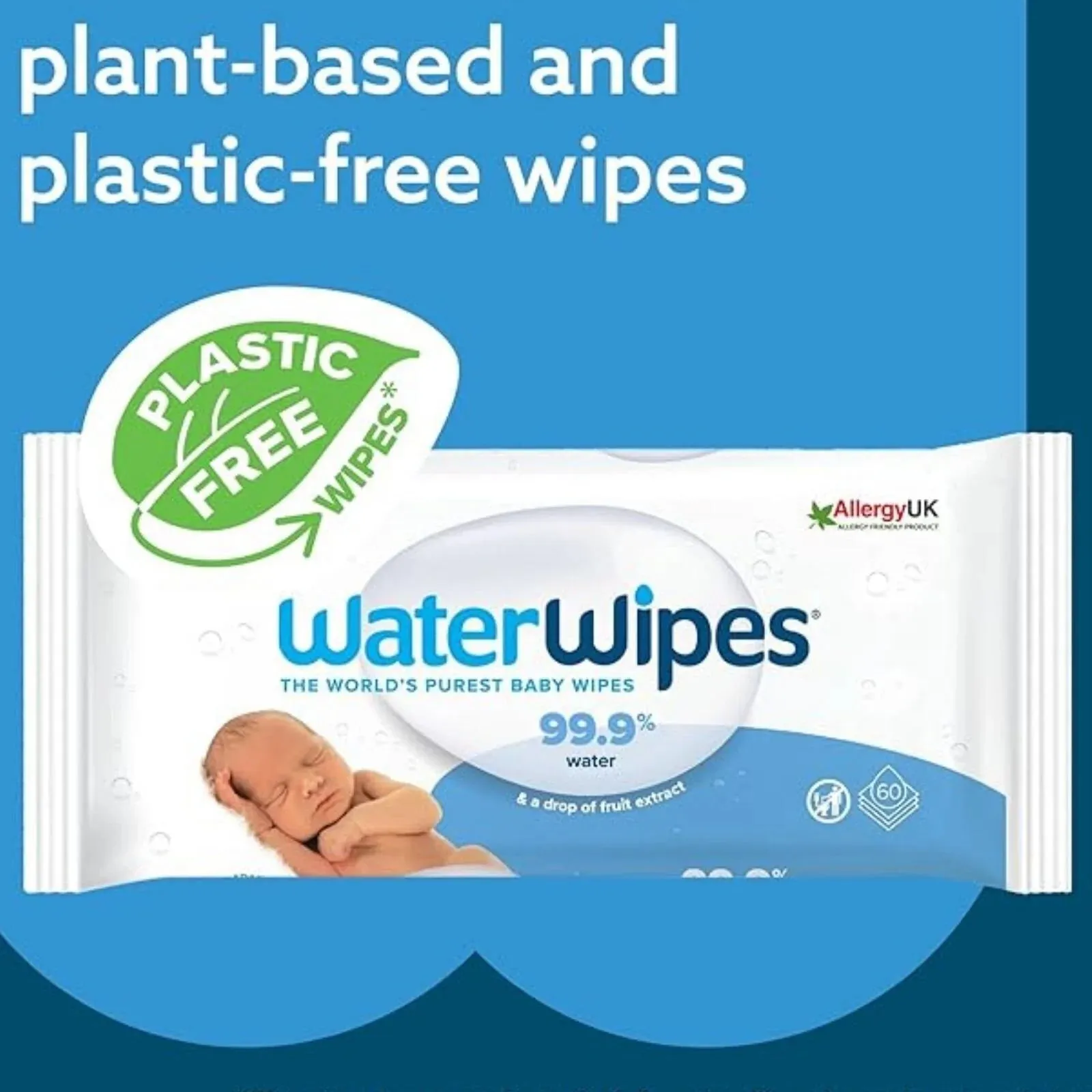 WaterWipes Sensitive Baby Wipes 6x60s