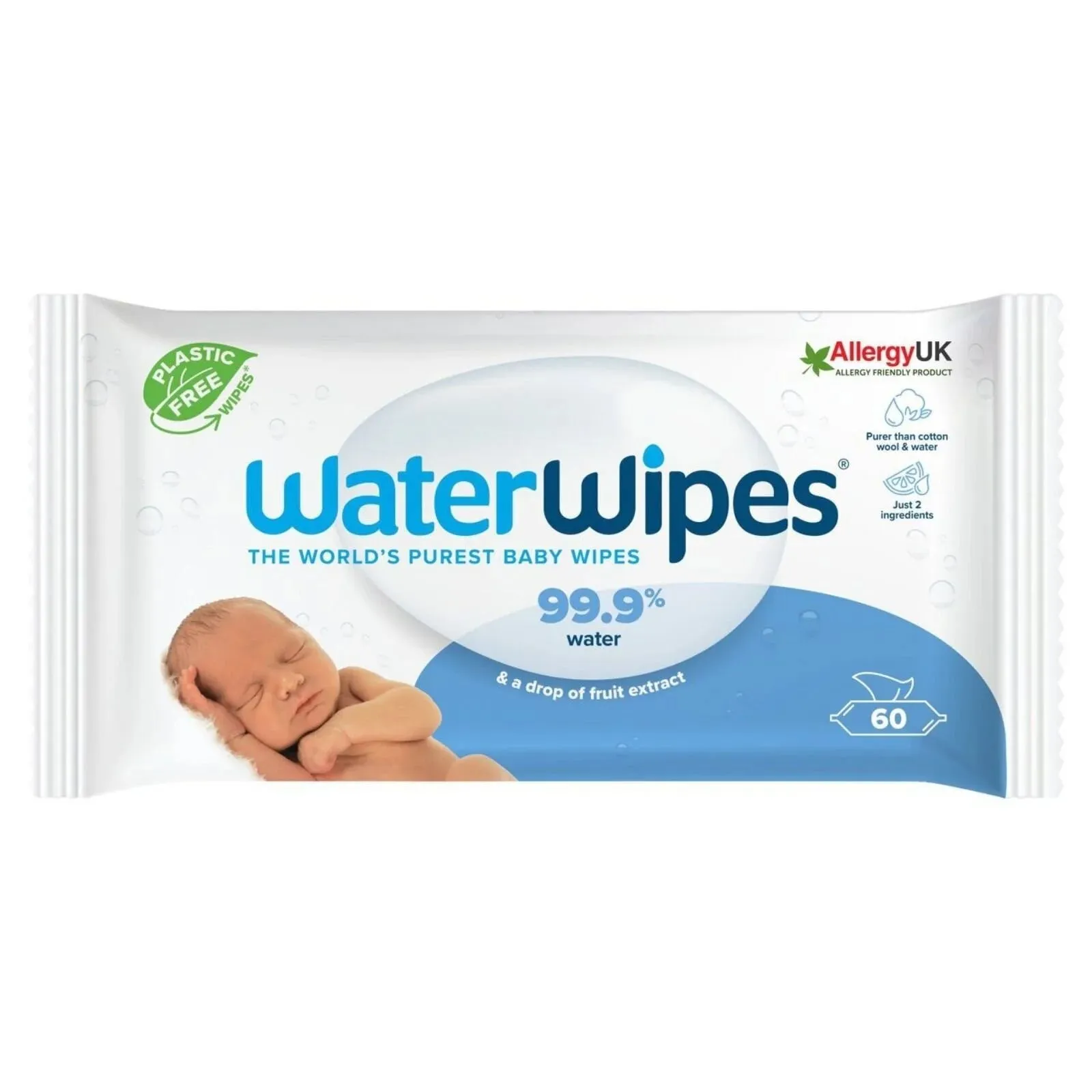 WaterWipes Sensitive Baby Wipes 6x60s